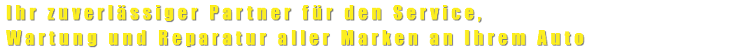 Ihr zuverlässiger Partner für den Service, Wartung und Reparatur aller Marken an Ihrem Auto